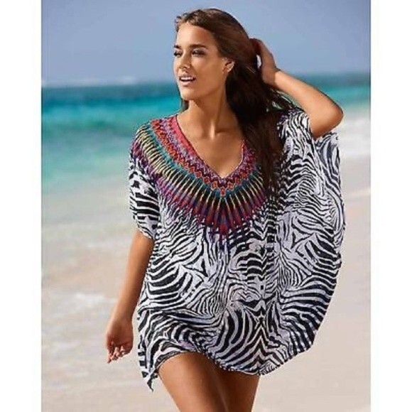 PILYQ Barcelona African Rays Embellished Tunic M/L - Picture 1 of 10